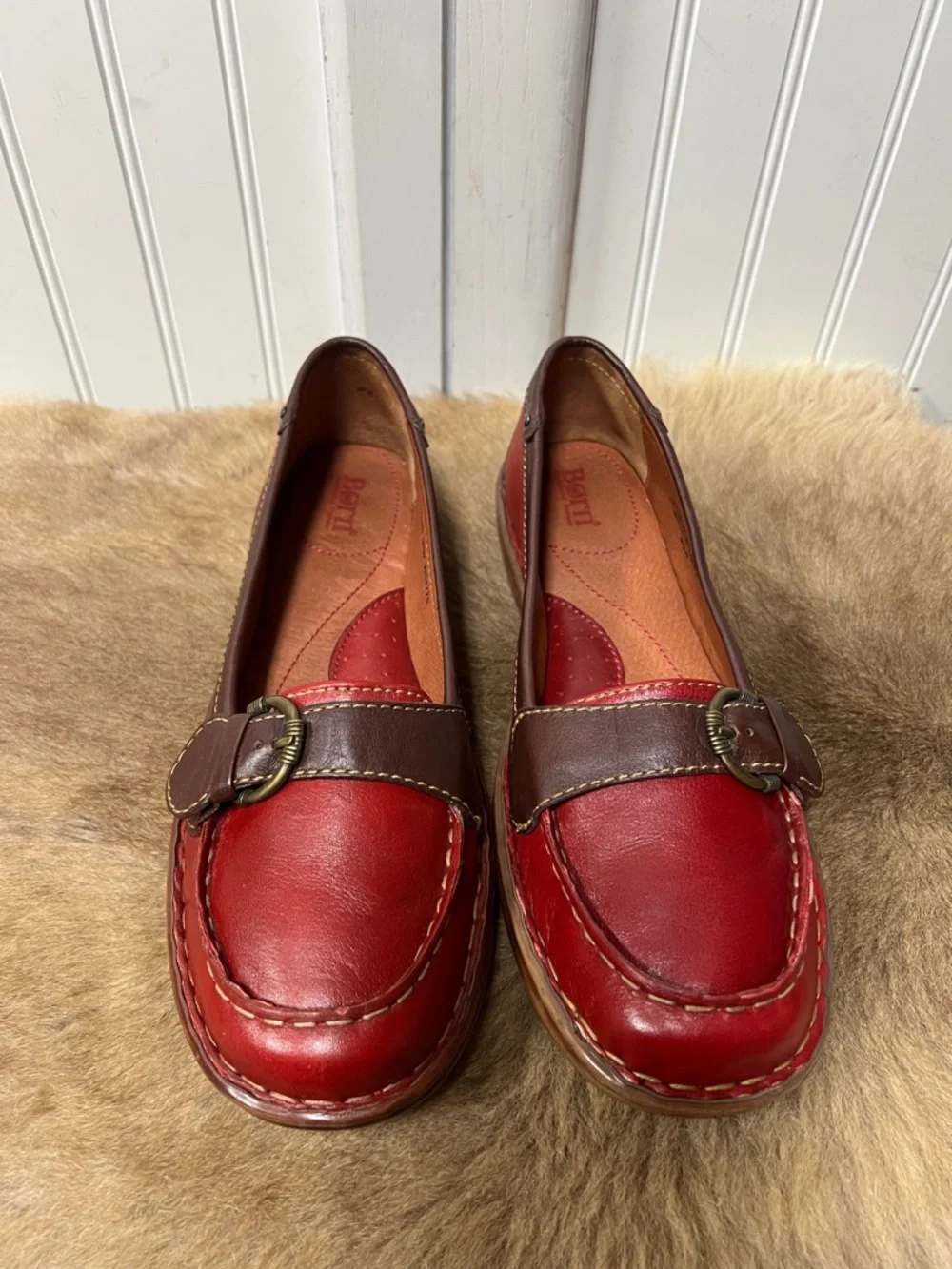 Born Leather Buckle Loafers Shoes 11